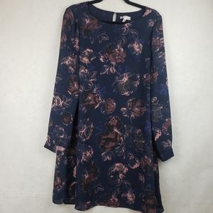 Lila rose chiffon navy blue dress size 10